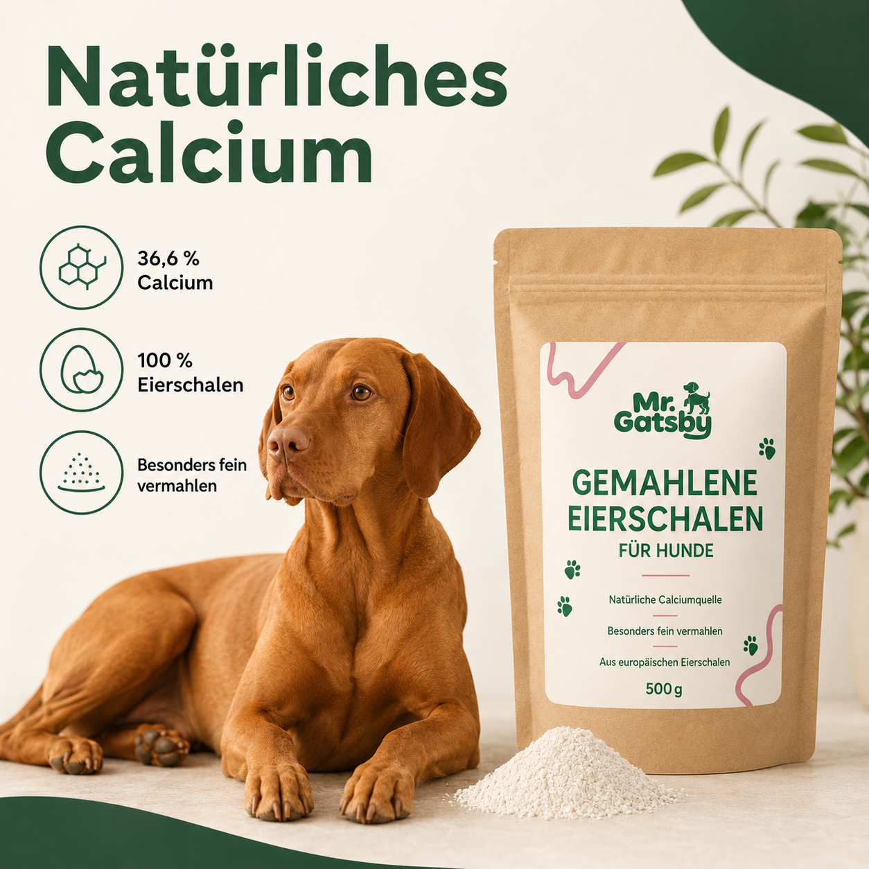Gemahlene Eierschalen