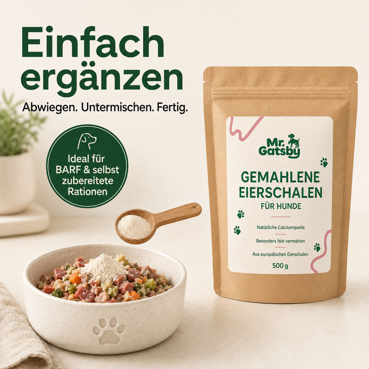 Gemahlene Eierschalen